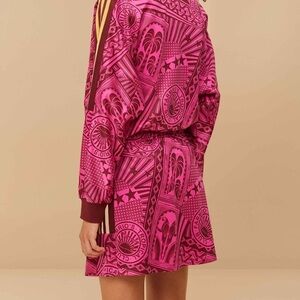 nwt Farm Rio Adidas Tropical Club Pink Skirt Fuchsia Magenta size small